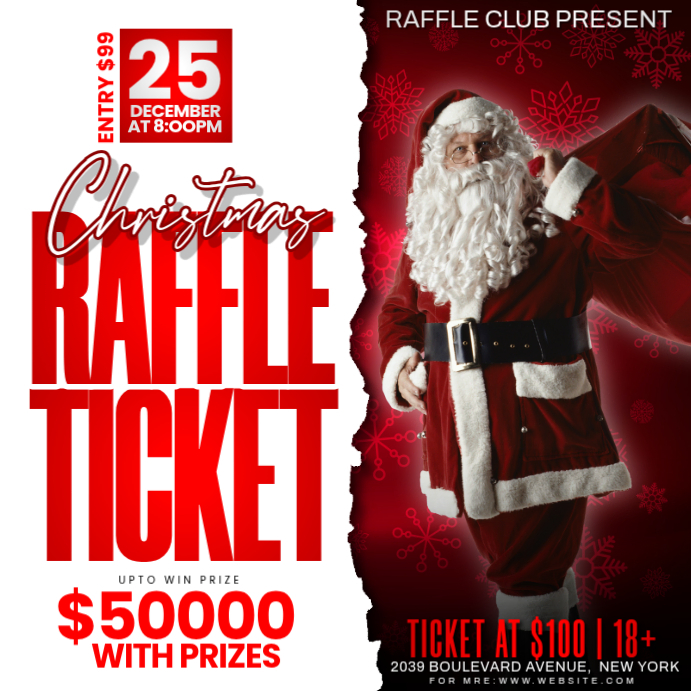 Christmas Raffle Ticket Template | PosterMyWall