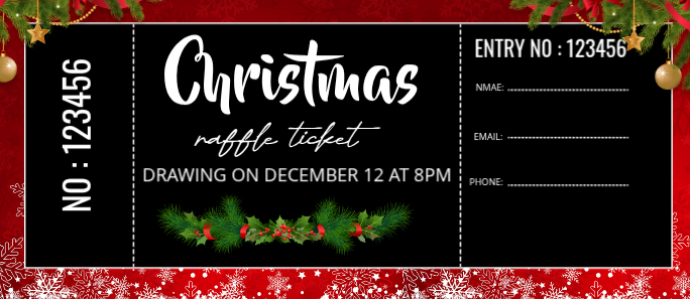 Christmas raffle ticket Template | PosterMyWall