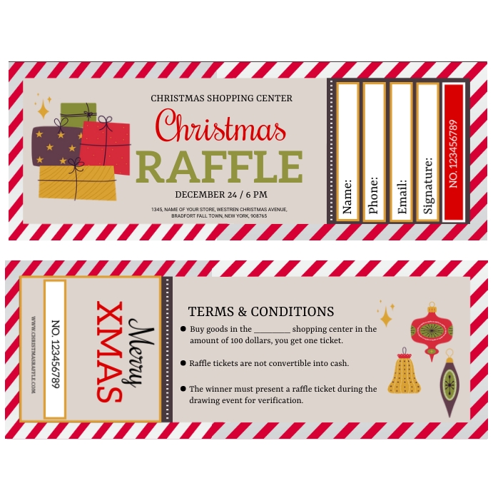Christmas Raffle Ticket Template PosterMyWall Christmas Raffle Ticket Template PosterMyWall