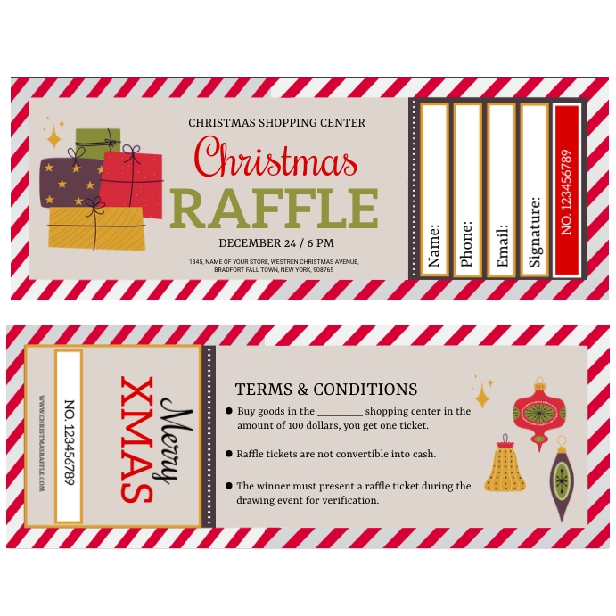 Christmas Raffle Ticket Pos Instagram template