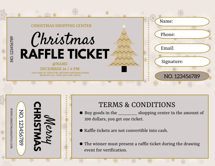Christmas Raffle Ticket Template | PosterMyWall