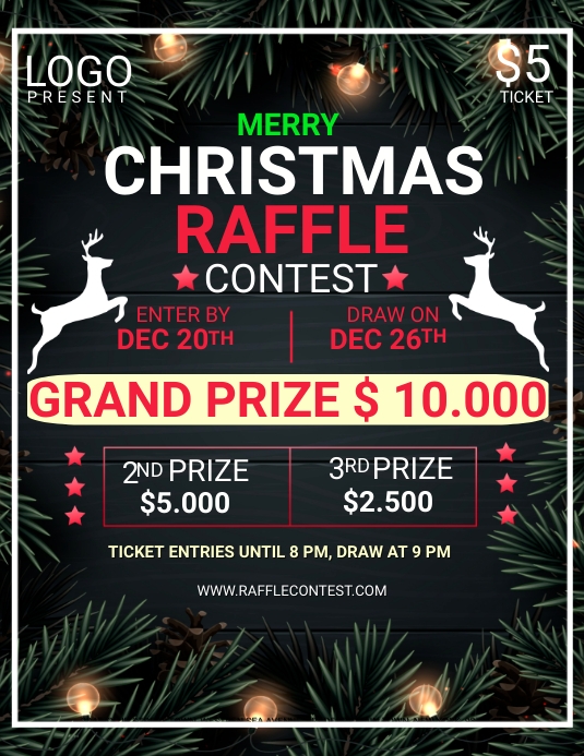 Christmas Raffle Ticket Template | PosterMyWall