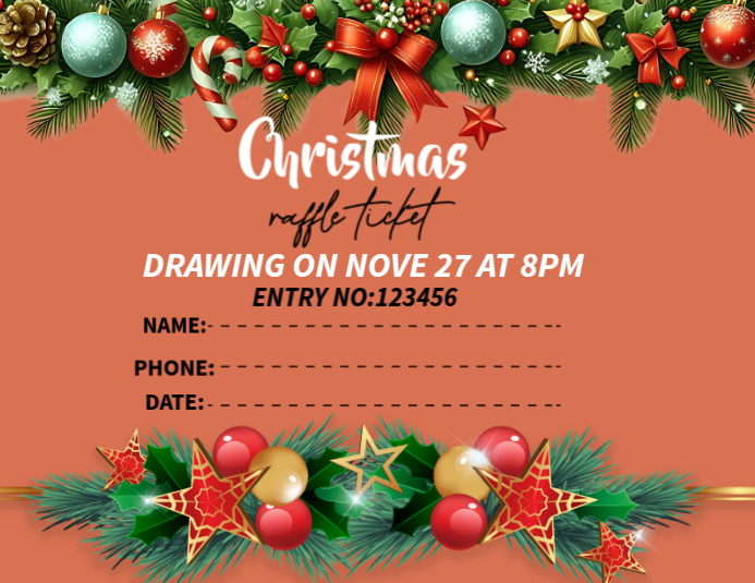 christmas raffle ticket Template | PosterMyWall