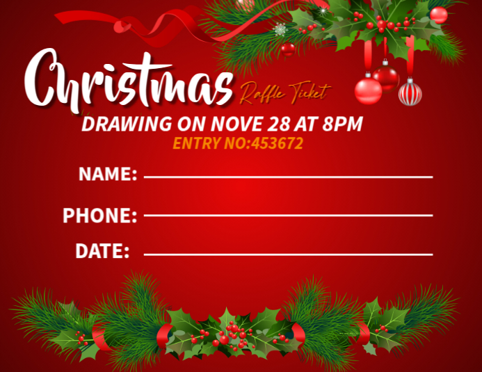 christmas raffle ticket Template | PosterMyWall