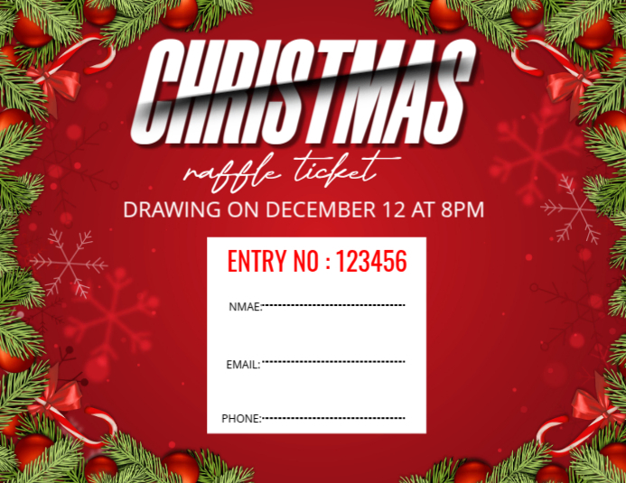 Christmas Raffle Ticket Flyers Template | PosterMyWall