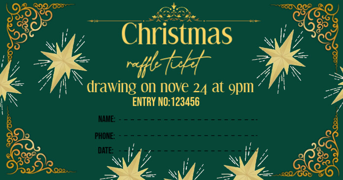 Facebook Raffle Template Christmas Raffle Ticket Facebook Shared Image Template | PosterMyWall
