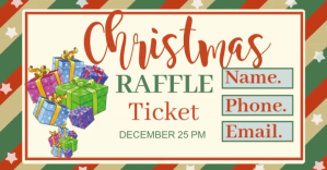 Christmas raffle ticket new template Facebook 共享图片