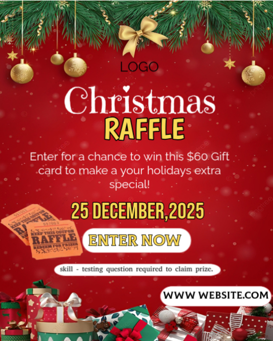 Christmas Raffle Template | PosterMyWall