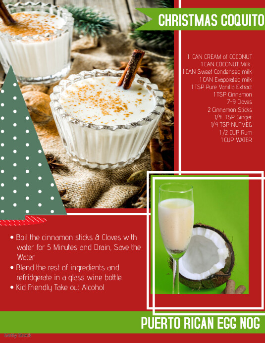 Copy of Christmas Recipe Coquito PosterMyWall