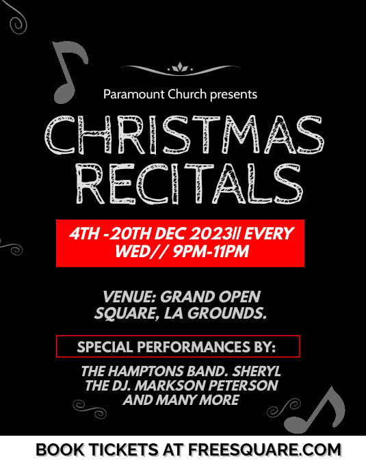 CHRISTMAS RECITAL INVITATION POSTERS Ulotka (US Letter) template