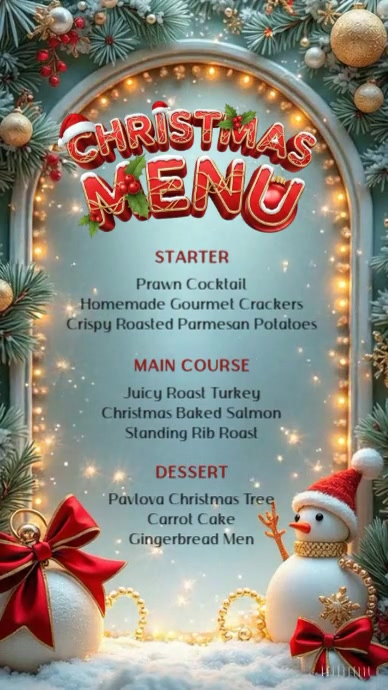 Christmas Resto Menu Instagram Reel template