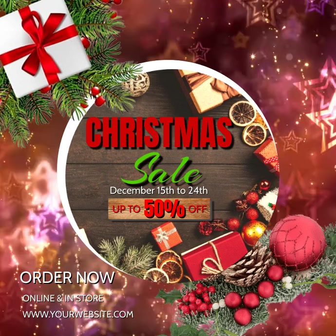 Christmas retail flyer template Instagram-opslag