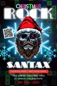 Christmas Rock Concert Poster template