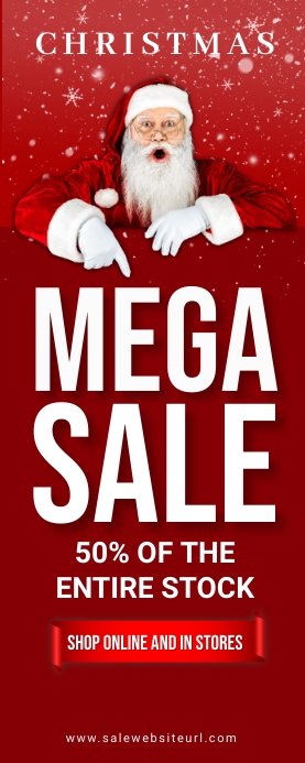 Christmas sale,christmas party,event Roll Up Banner 2' × 5' template