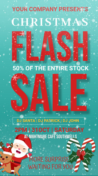 Blue Christmas Sale Template Instagram Story