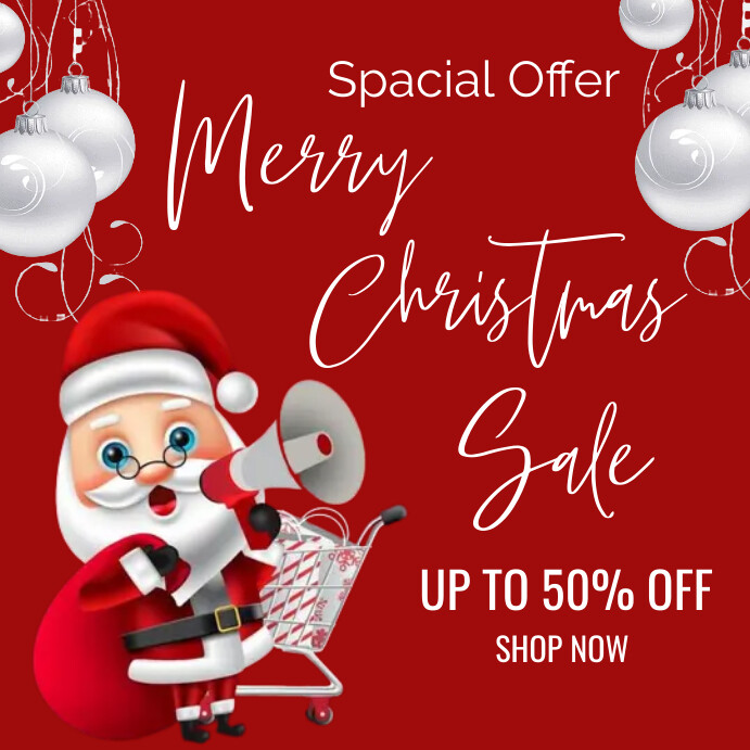Christmas Sale AND Holiday Deals , Merry chr Template PosterMyWall