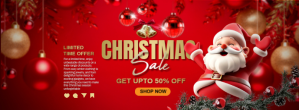 Rouge Christmas Sale Facebook-coverfoto Template