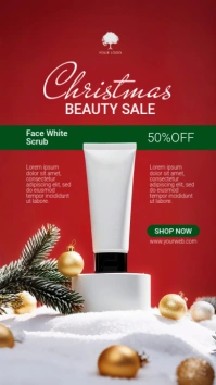 Christmas Sale Beauty Product Promotion Social Media Story And Flyer Template