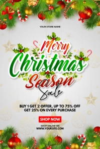 christmas sale Poster template