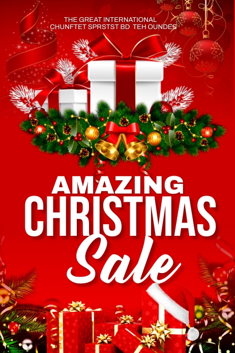 Red Christmas Sale Posters Template