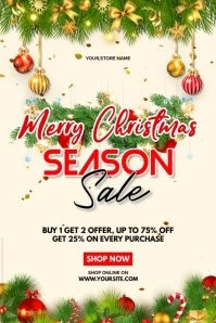christmas sale Poster template