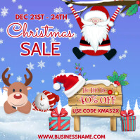 蓝色 Christmas Sale Cuadrado Template