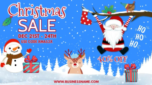 Синий Christmas Sale Digitale Vertoning Template