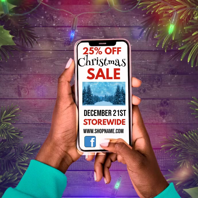 Christmas Sale Event Video Template PosterMyWall