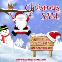 白色 Christmas Sale Cuadrado Template