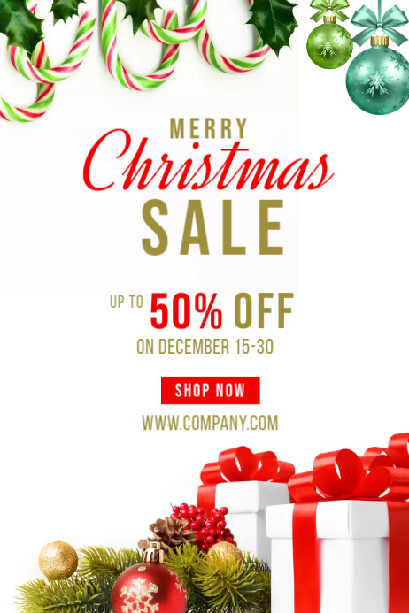 Christmas Sale Flyer Template แบนเนอร์ 4' × 6'