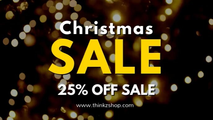 Christmas Sale Glitter Video lights Retail ad template