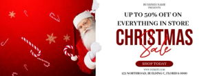 White Christmas Sale Facebook-coverfoto Template