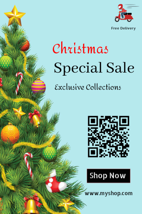 Christmas Sale Online Poster Design 海报 template