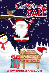 Purple Christmas Sale Plakat Template