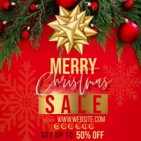 CHRISTMAS SALE RED & GOLD TEMPLATE Square (1:1)