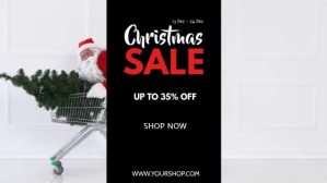 Christmas Sale Santa Shopping Cart Funny Ad Facebook-covervideo (16:9) template