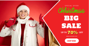 Czerwony Christmas Sale Facebook Shared Image Template