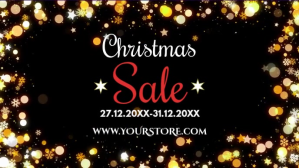 黑色 Christmas Sale Facebook Cover Video Template
