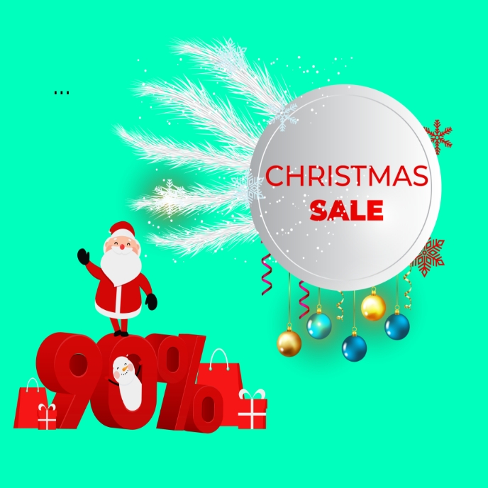 Christmas sales and discount Album Cover template