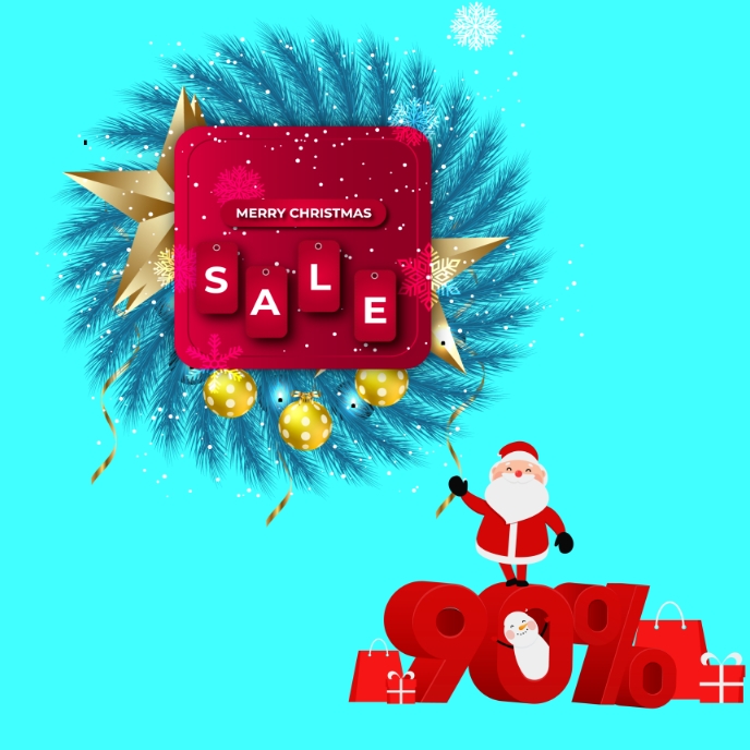 Christmas sales and discount Album Cover template