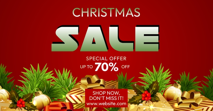 Christmas sales social media template Cover ng Facebook Event