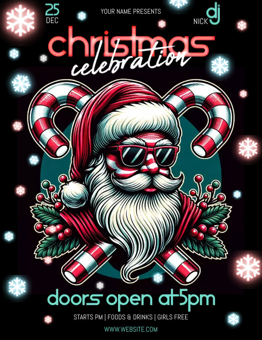 CHRISTMAS SANTA CLUB PARTY EVENT TEMPLATE | PosterMyWall