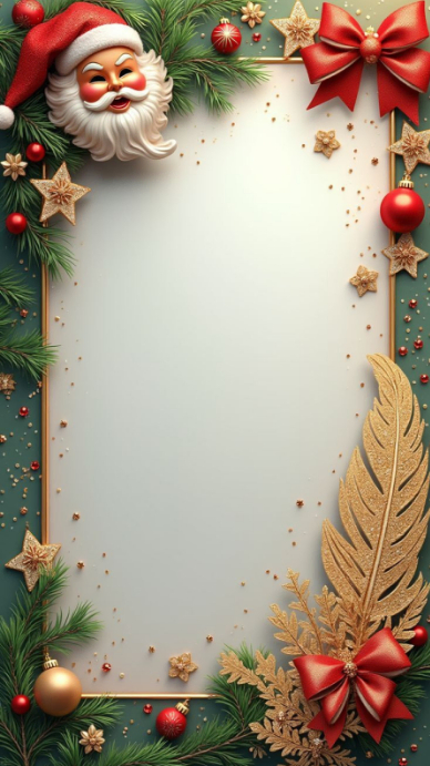 Santa Frame Background Christmas Santa frame Template | PosterMyWall
