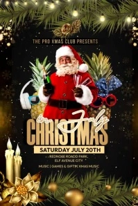 Christmas Santa in July Poster template