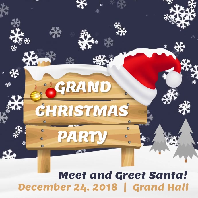 Christmas Santa Meet and Greet Event Animated Video Carré (1:1) template