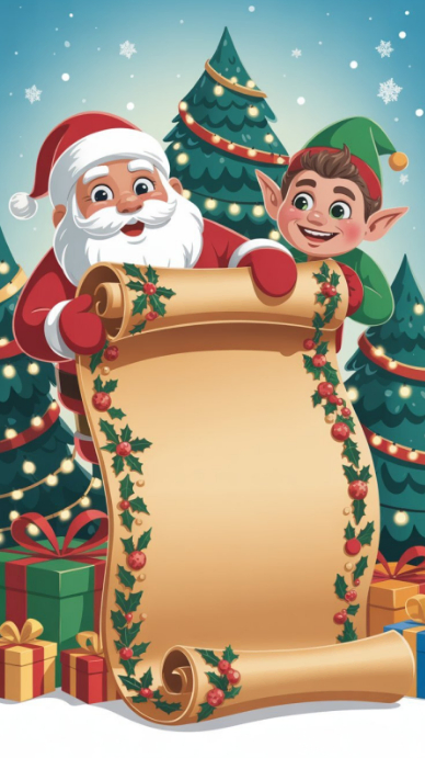 Christmas Santa Scroll Background Template | PosterMyWall