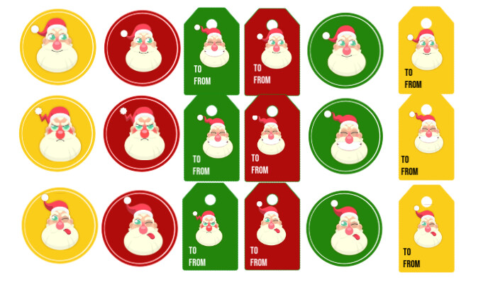 Christmas Santa Tags and Stickers Template | PosterMyWall