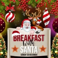 christmas santa video flyer Carré (1:1) template