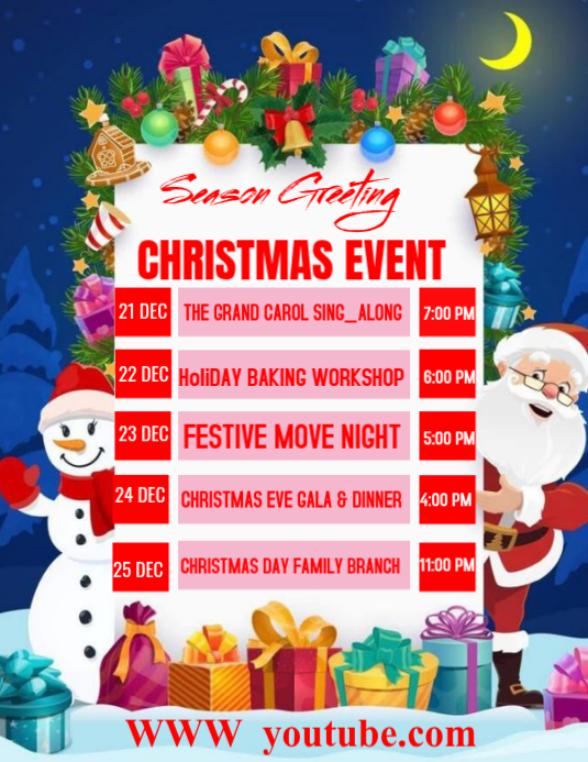 Copy of Christmas Schedule | PosterMyWall
