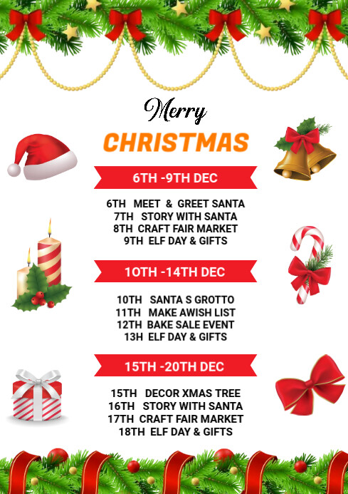 Christmas schedule Template | PosterMyWall